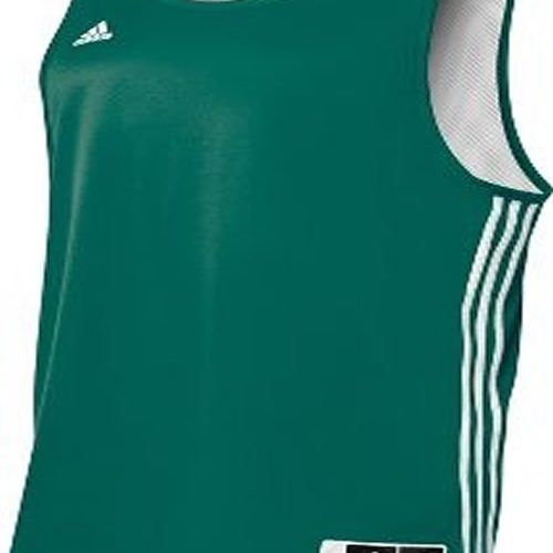 Mens Adidas Tank Top - Reversible Basketball Vest - Green & White