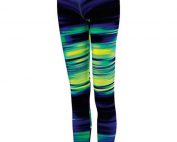 Womens Adidas Tights - Stripped Green Black Leggings