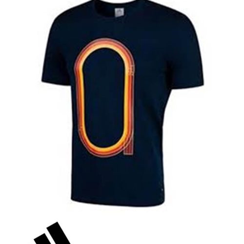 Mens Adidas Tshirt - Running Track Graphic - Black