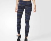 Women's Adidas Tights - AOP Essential Leggings - Blue Camo
